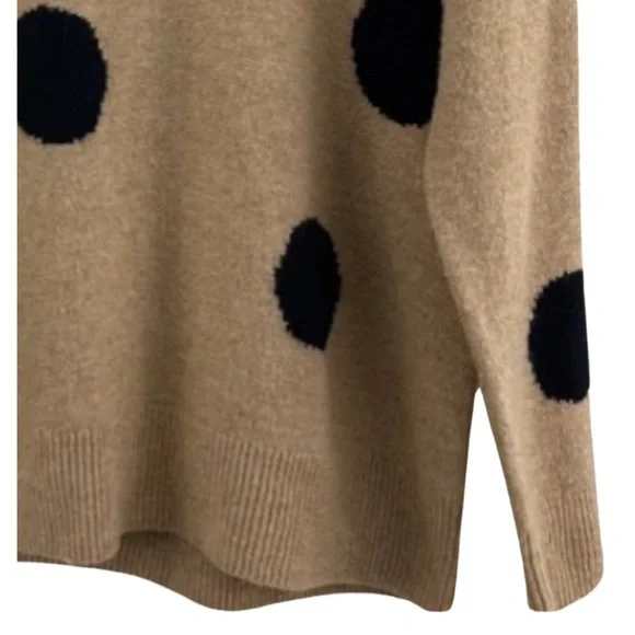 Madewell Dot Graystone Pullover Sweater Camel Polka Dot Size XS - Picture 3 of 6
